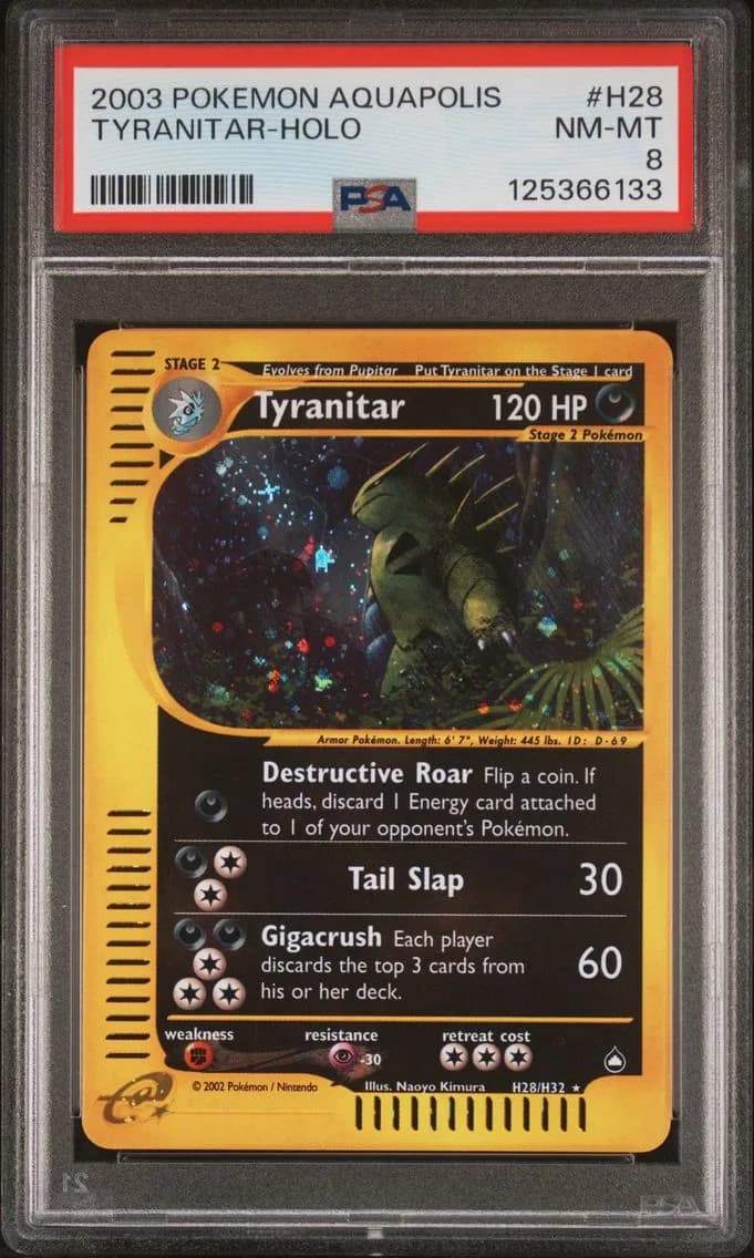 2003 #H28 Tyranitar-Holo PSA 8 Aquapolis