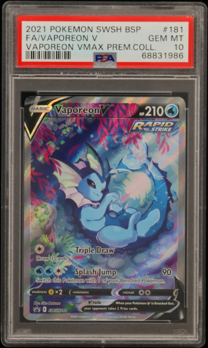 2021 #181 Full Art/Vaporeon V PSA 10 Swsh Black Star Promo