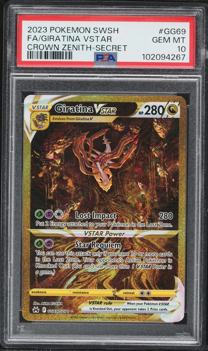 2023 #GG69 Full Art/Giratina Vstar PSA 10 Sword and Shield Crown Zenith Pokemon