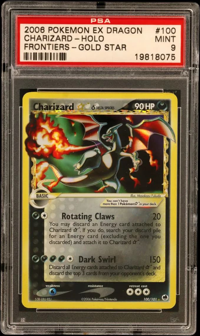 2006 #100 Charizard-Holo Gold Star PSA 9 EX Dragon Frontiers