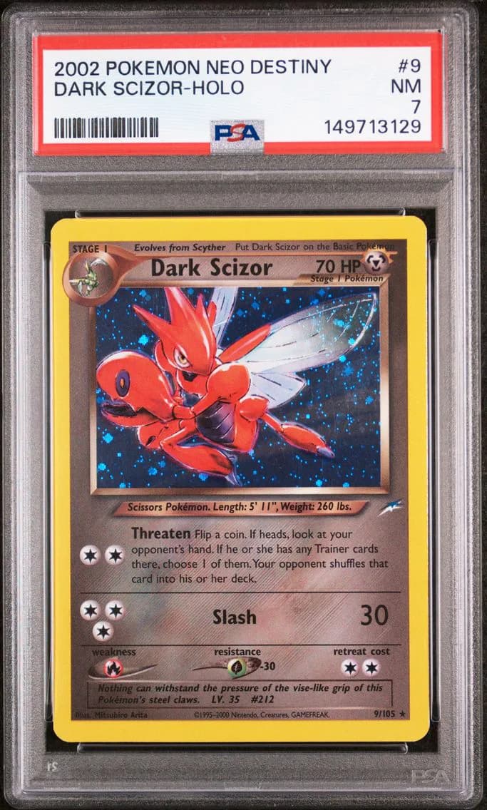 2002 #9 Dark Scizor-Holo PSA 7 Neo Destiny
