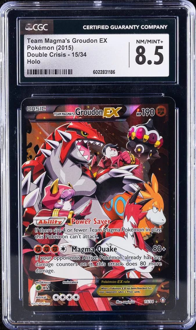 2015 #15 Team Magma's Groudon EX CGC 8.5 Double Crisis