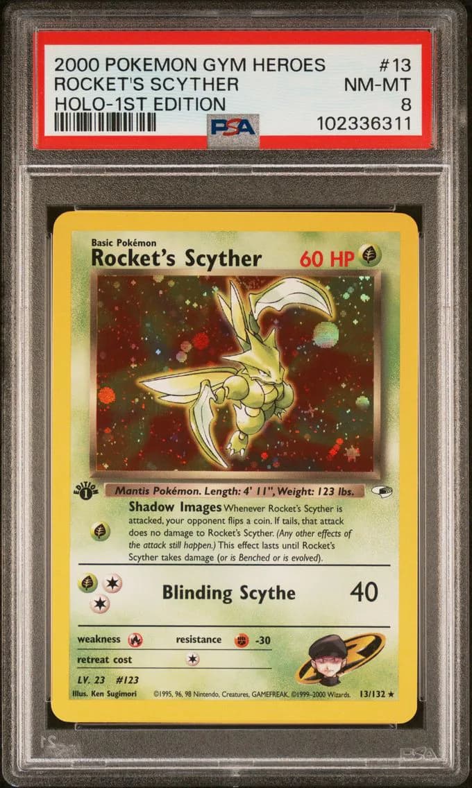 2000 #13 Rocket's Scyther PSA 8 Gym Heroes