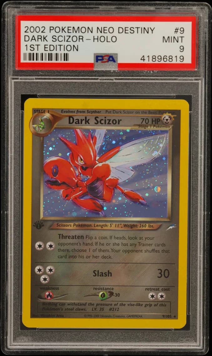 2002 #9 Dark Scizor-Holo 1st Edition PSA 9 Neo Destiny