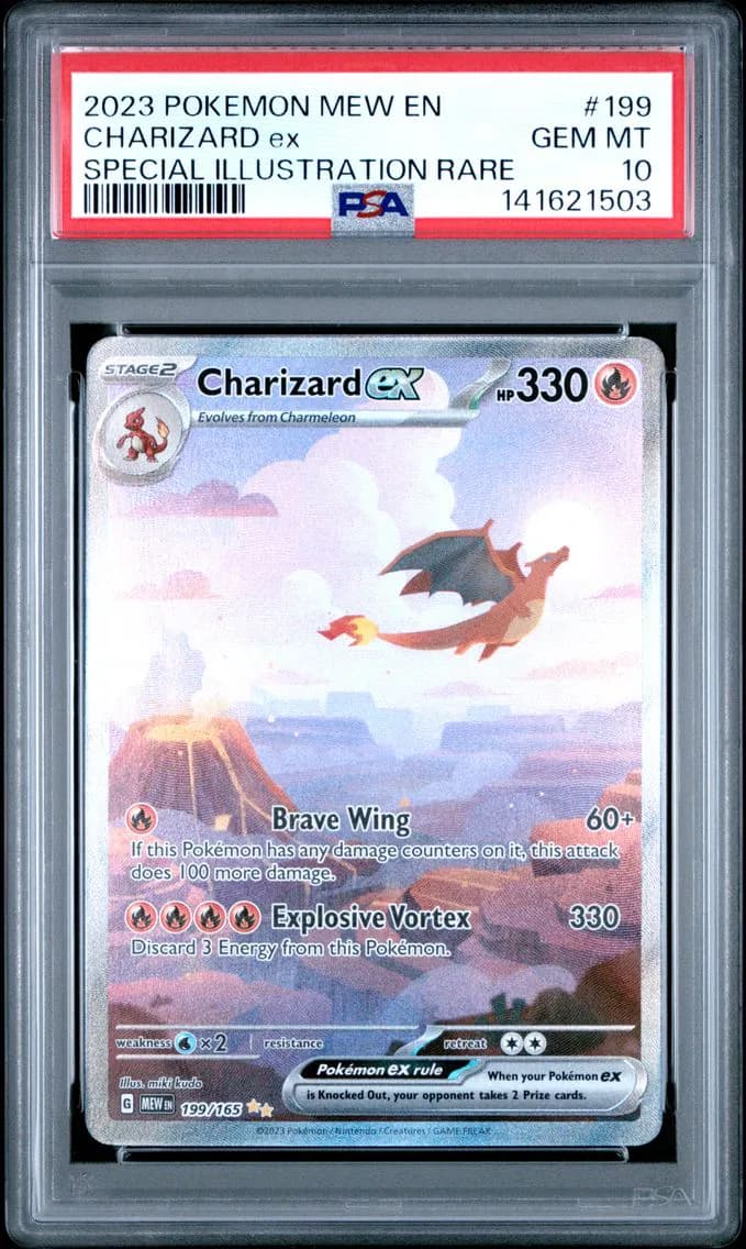 2023 #199 Charizard EX PSA 10 Mew EN-151