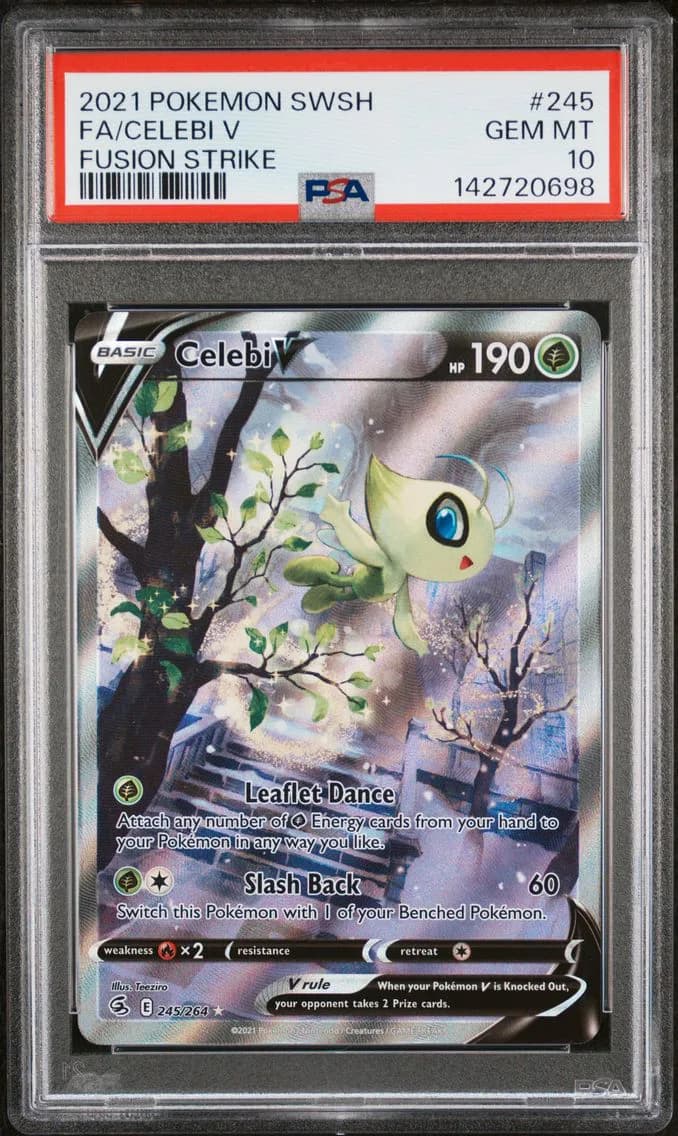 2021 #245 Full Art/Celebi V PSA 10 Sword & Shield Fusion Strike