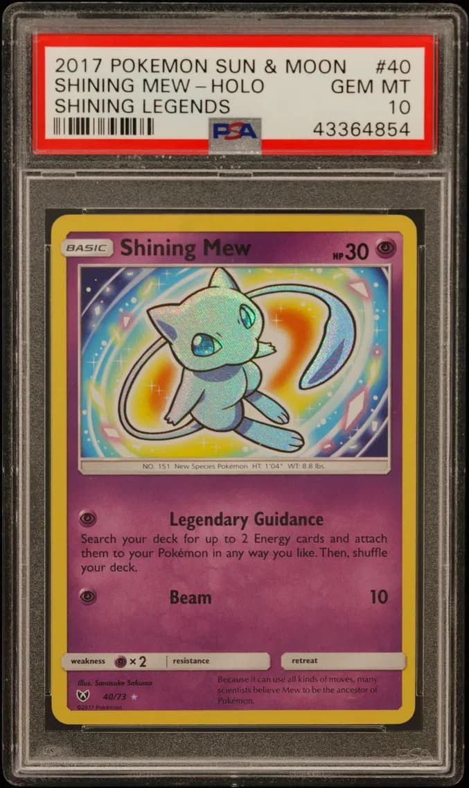 2017 #40 Shining Mew-Holo PSA 10 Sun & Moon Shining Legends
