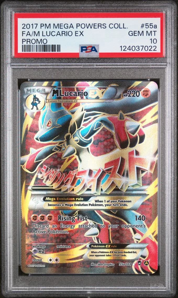 2017 #55a Full Art/M Lucario EX PSA 10 Mega Powers Collection Promo Pokemon