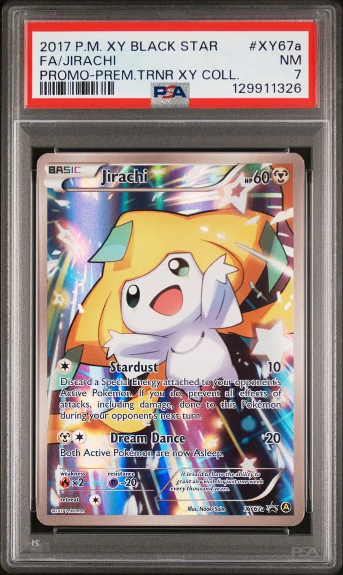 2017 #XY67a Full Art/Jirachi PSA 7 XY Black Star Promo Pokemon