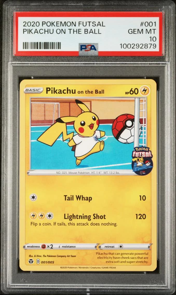 2020 #001 Pikachu on the Ball PSA 10 Futsal