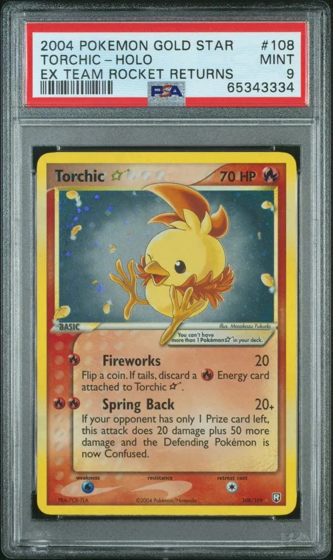 2004 #108 Torchic-Holo PSA 9 EX Team Rocket Returns Pokemon