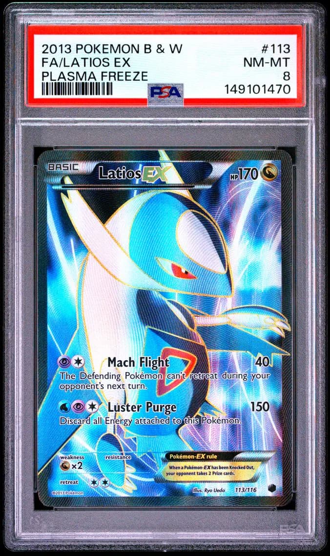 2013 #113 Full Art/Latios EX PSA 8 Black & White Plasma Freeze