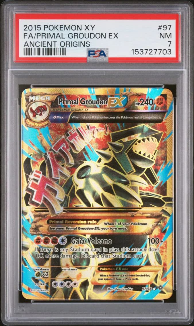 2015 #97 Full Art/Primal Groudon EX PSA 7 XY Ancient Origins