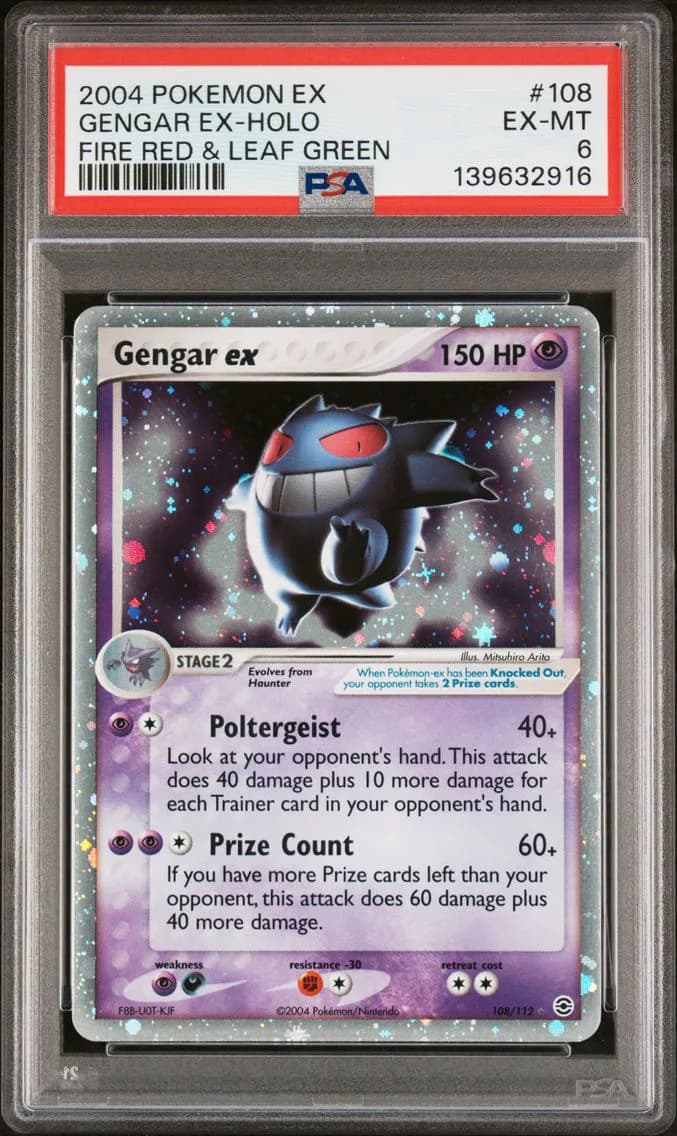 2004 #108 Gengar EX-Holo PSA 6 EX Fire Red & Leaf Green