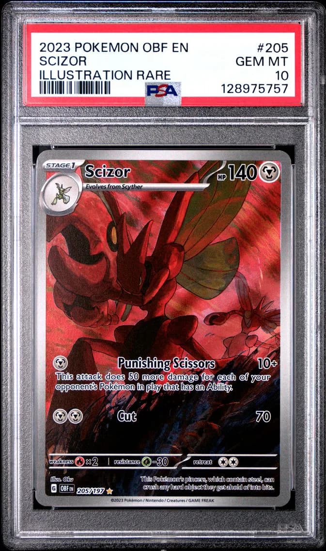 2023 #205 Scizor PSA 10 Obf EN-Obsidian Flames Pokemon