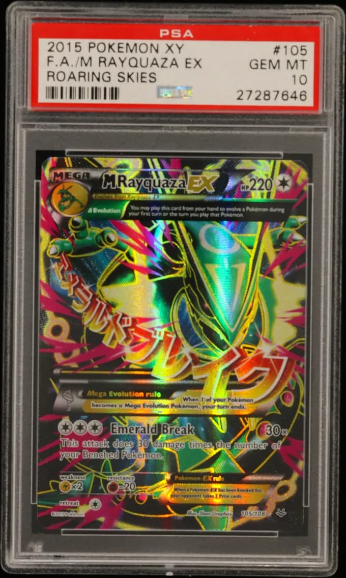 2015 #105 Full Art/M Rayquaza EX PSA 10 XY Roaring Skies
