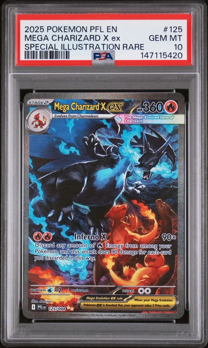 2025 #125 Mega Charizard X EX PSA 10 Pfl EN-Phantasmal Flames