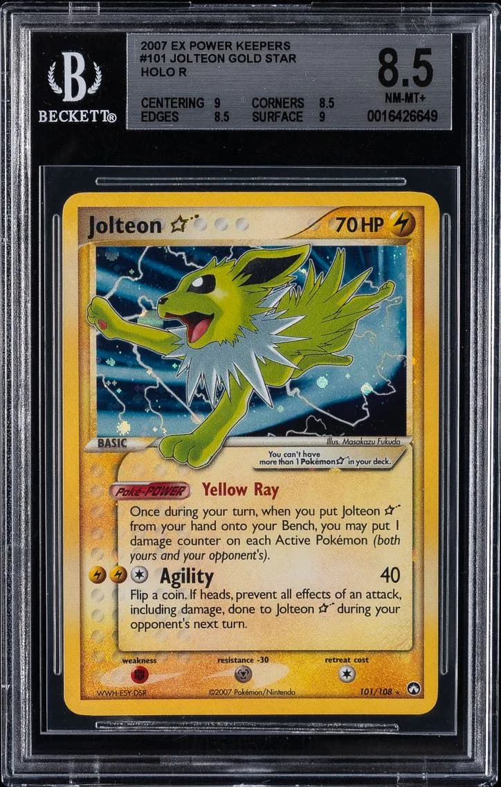 2007 #101 Jolteon-Holo BGS 8.5 EX Power Keepers Pokemon