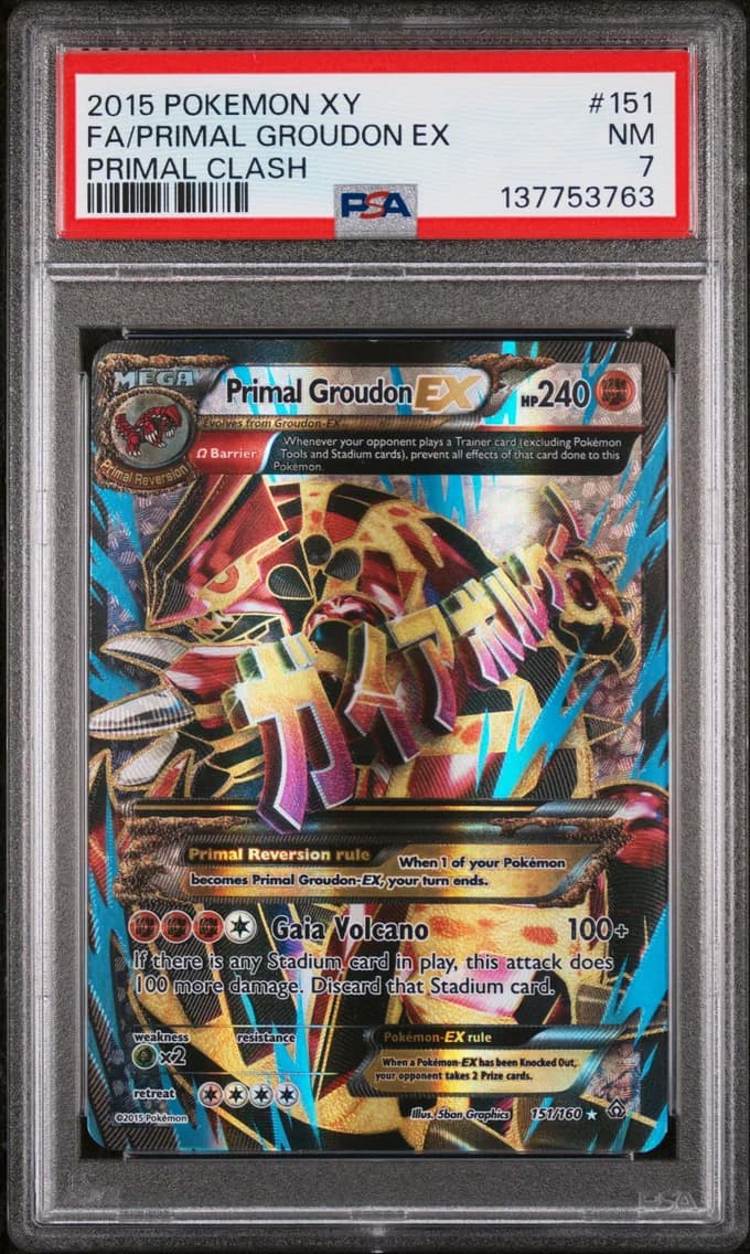 2015 #151 Full Art/Primal Groudon EX PSA 7 XY Primal Clash