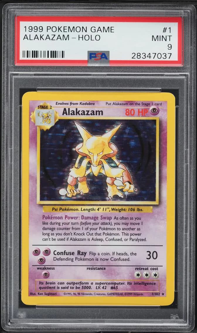 1999 #1 Alakazam-Holo PSA 9 Game Pokemon