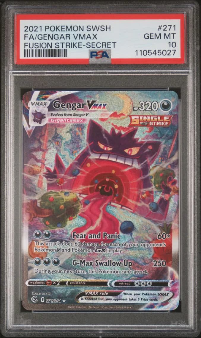 2021 #271 Full Art/Gengar Vmax PSA 10 Sword & Shield Fusion Strike