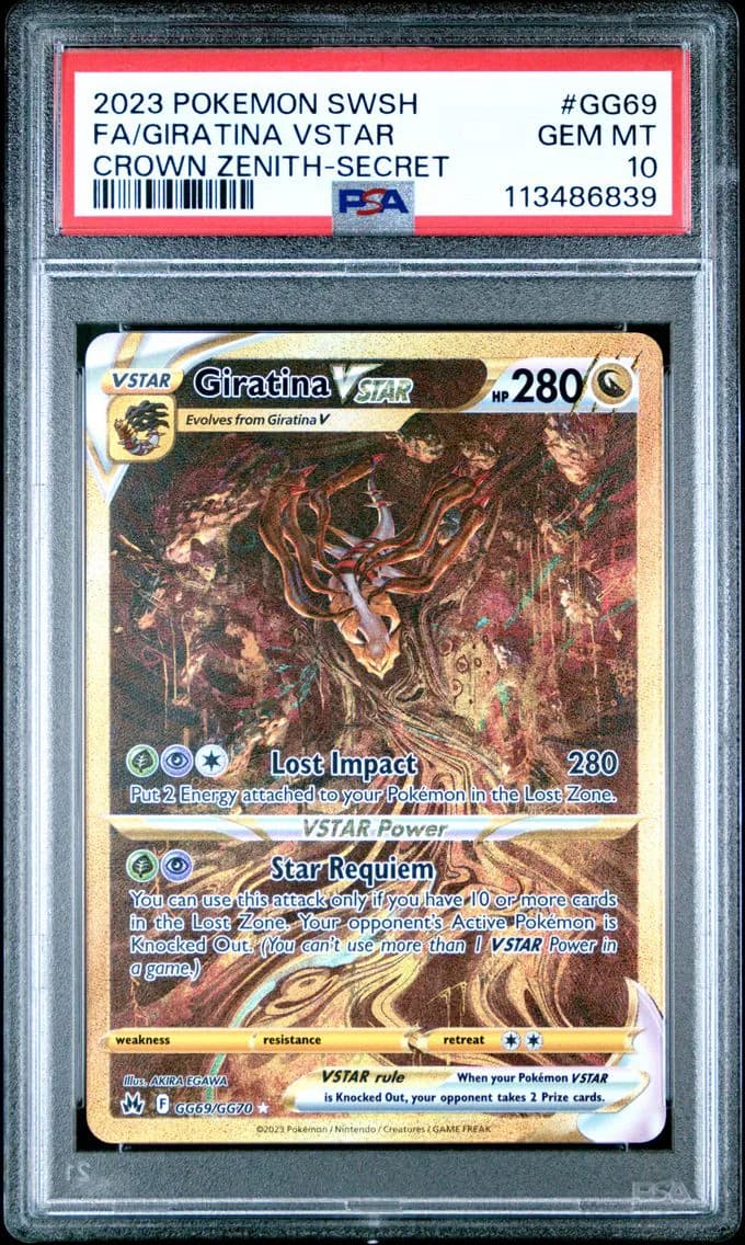 2023 #GG69 Full Art/Giratina Vstar PSA 10 Sword and Shield Crown Zenith Pokemon