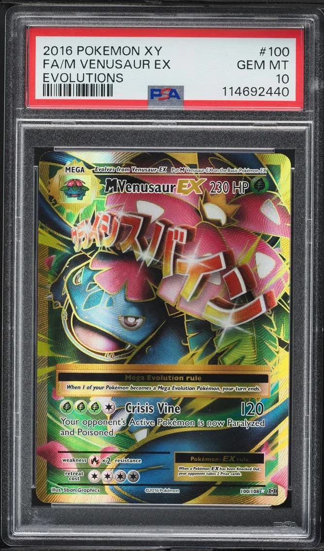 2016 #100 Full Art/M Venusaur EX PSA 10 XY Evolutions Pokemon