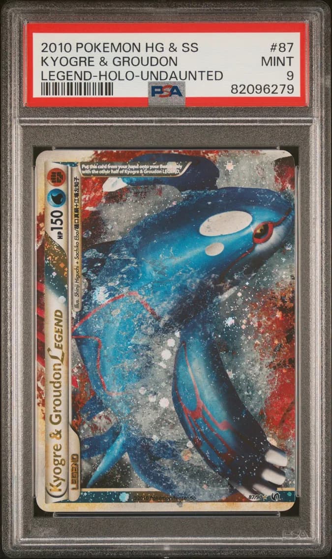 2010 #87 Kyogre & Groudon Legend-Holo PSA 9 Heartgold & Soulsilver Undaunted
