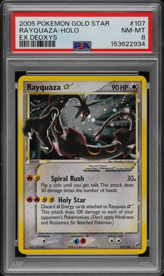 2005 #107 Rayquaza-Holo Gold Star PSA 8 EX Deoxys