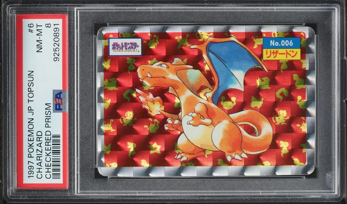 1997 #6 Charizard PSA 8 Pokemon Japanese Topsun Checkered Prism