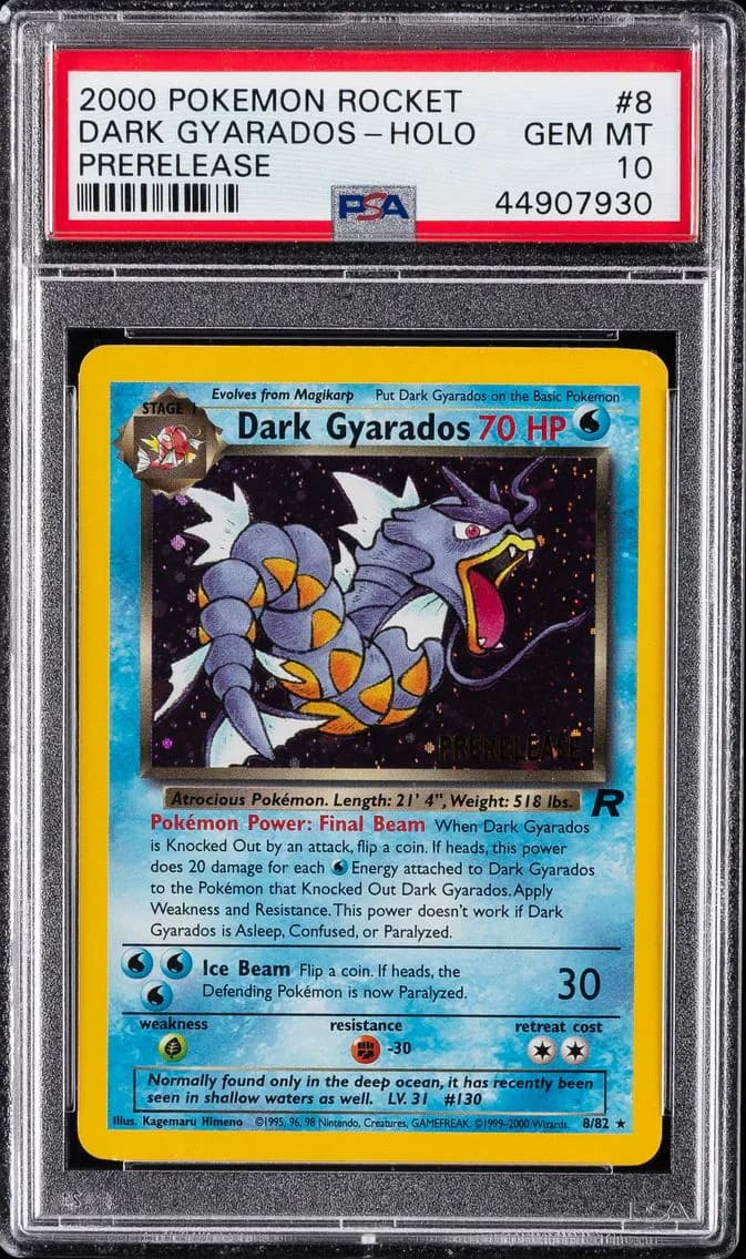 2000 #8 Dark Gyarados-Holo PSA 10 Rocket Pokemon
