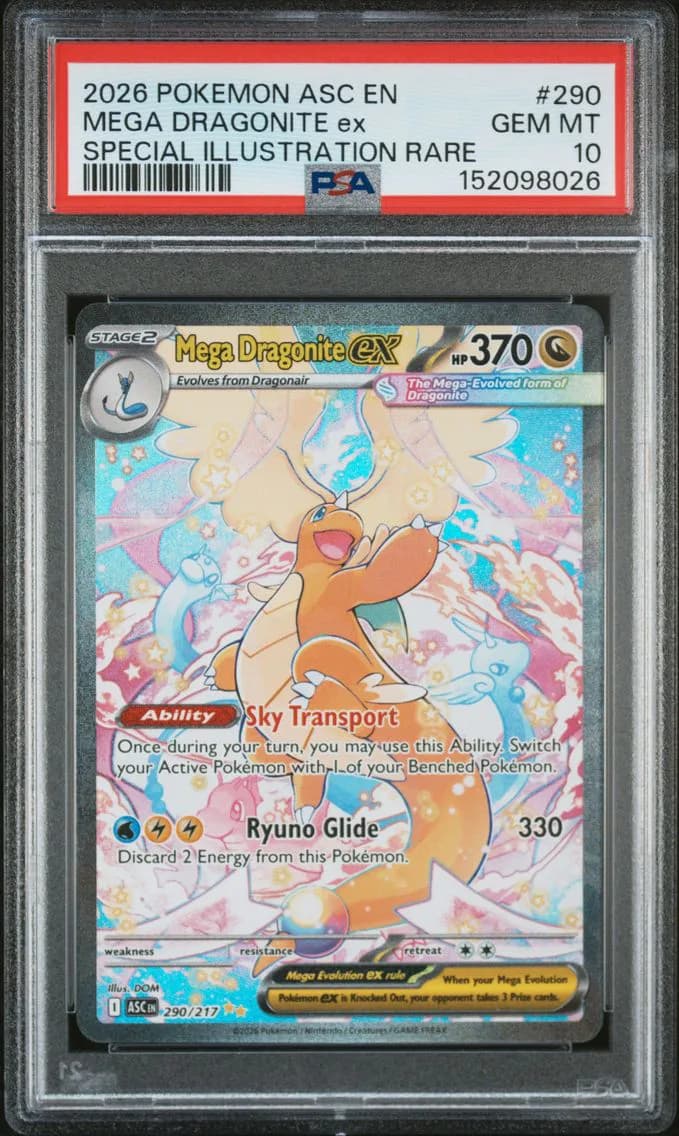 2026 #290 Mega Dragonite EX PSA 10 Asc EN-Ascended Heroes