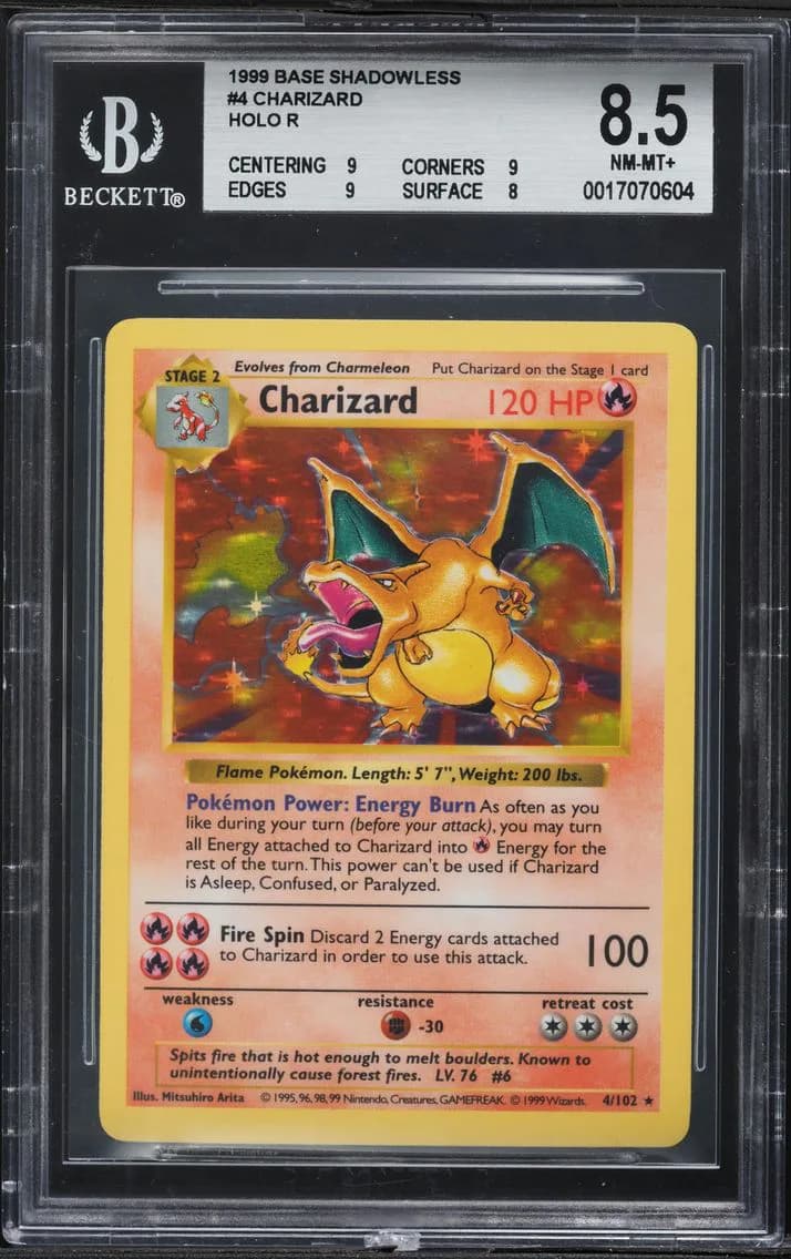 1999 #4 Charizard-Holo BGS 8.5 Game Pokemon