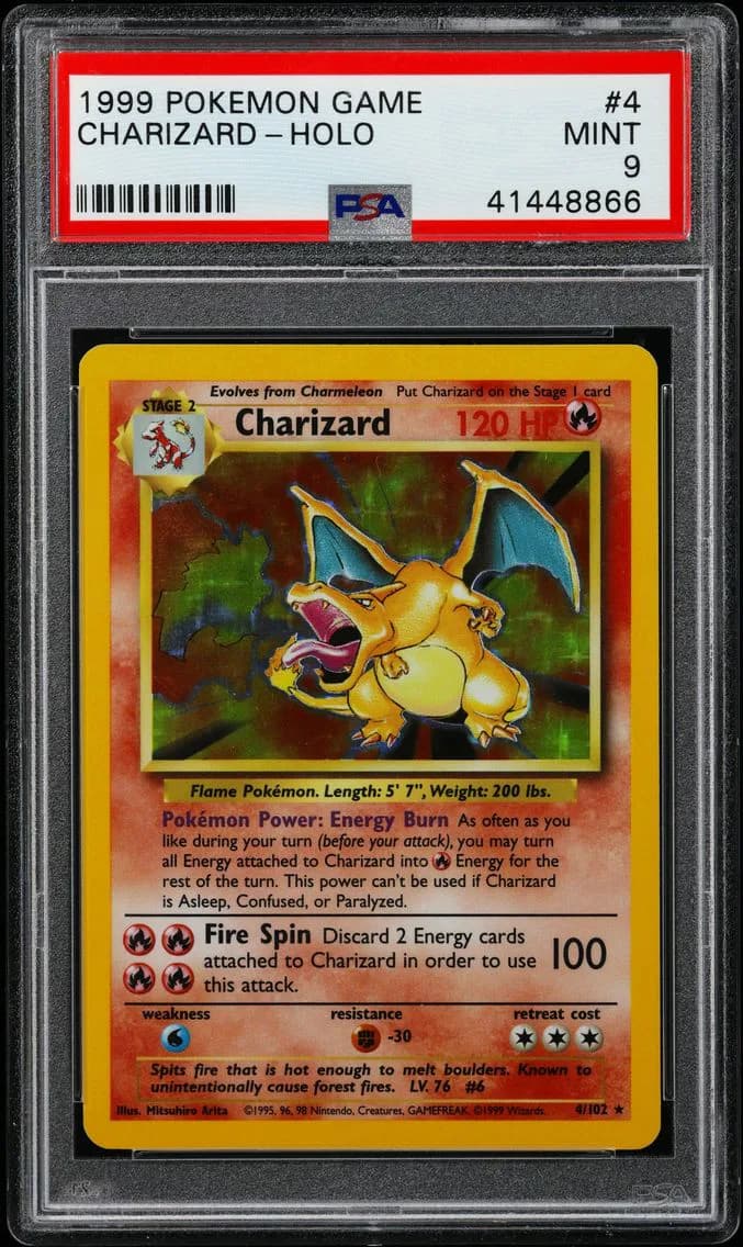 1999 #4 Charizard-Holo PSA 9 Game