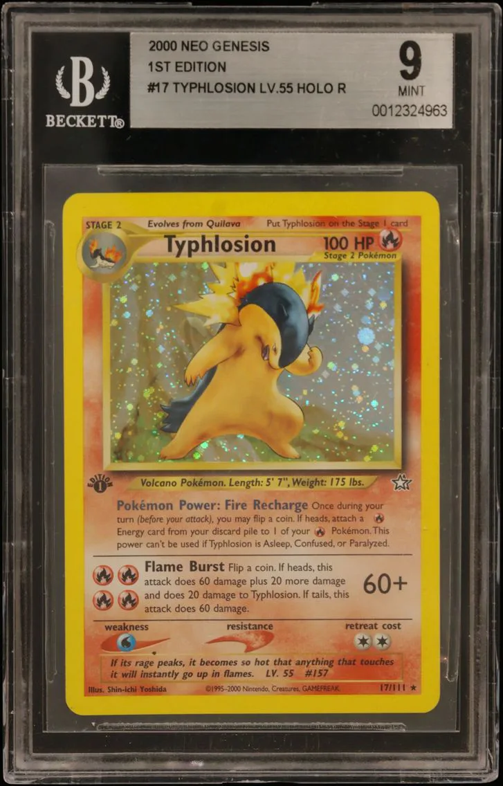 2000 #17 Typhlosion HOLO R BGS 9 Neo Genesis 1st Edition
