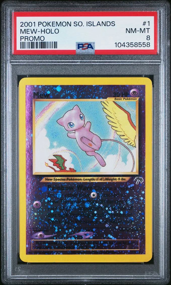 2001 #1 MEW-HOLO PSA 8 POKEMON SOUTHERN ISLANDS PROMO