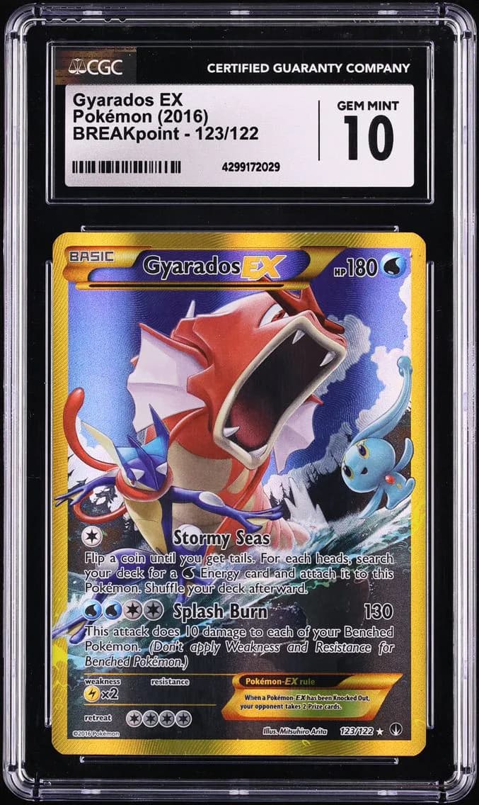 2016 #123 Full Art/Gyarados EX CGC 10 XY Breakpoint Pokemon