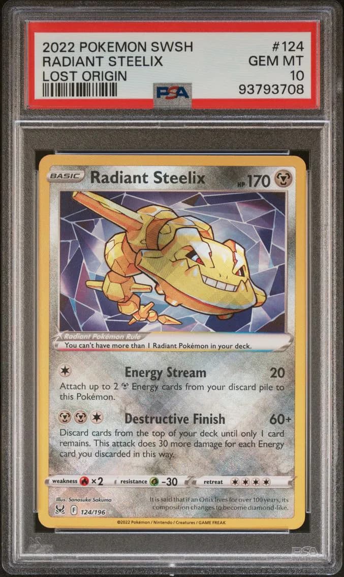 2022 #124 Radiant Steelix PSA 10 Sword & Shield Lost Origin