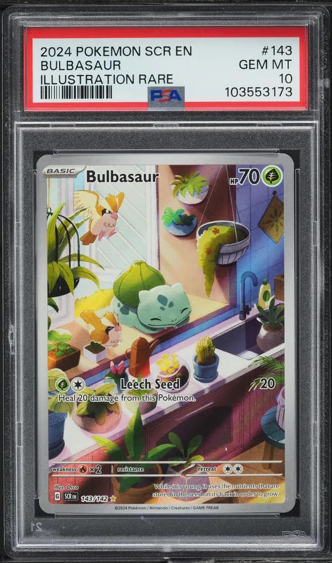 2023 #143 SCARLET & VIOLET STELLAR CROWN IR BULBASAUR PSA 10 POKEMON