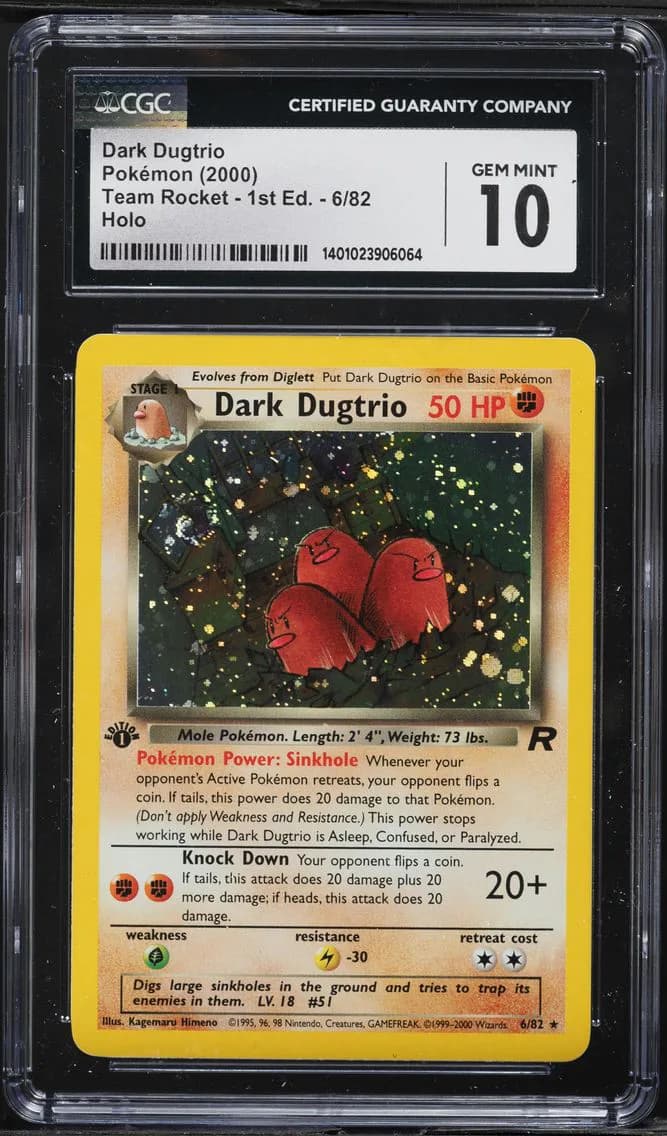 2000 #6 Dark Dugtrio-Holo 1st Edition CGC 10 Rocket Pokemon
