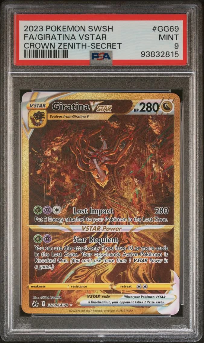 2023 #GG69 Full Art/Giratina Vstar PSA 9 Sword and Shield Crown Zenith