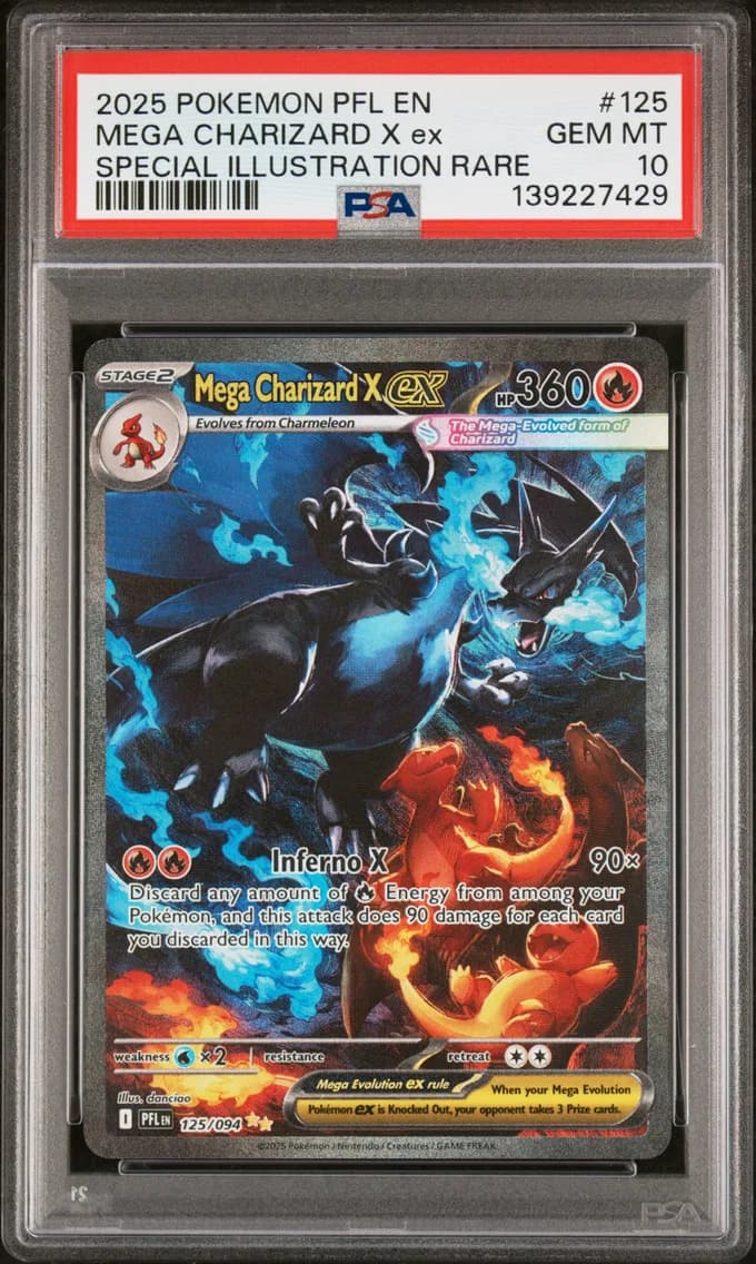 2025 #125 Mega Charizard X EX PSA 10 Pfl EN-Phantasmal Flames