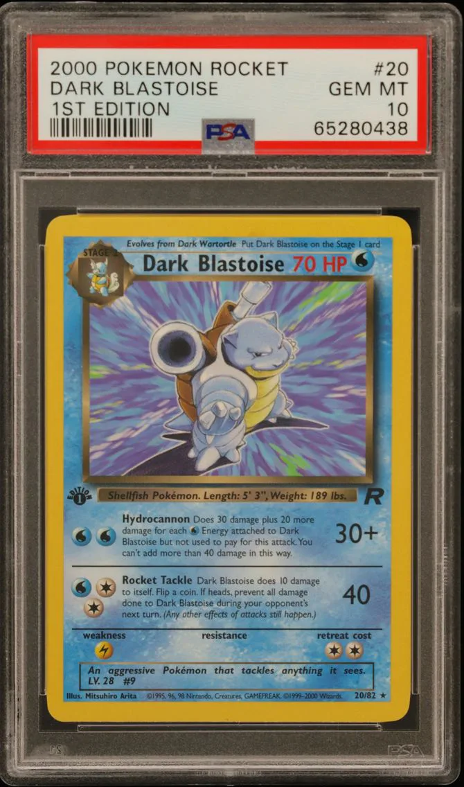 2000 #20 Dark Blastoise 1st Edition PSA 10 Rocket