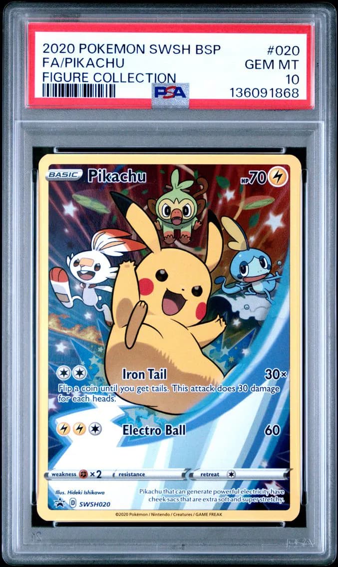 2020 #020 Full Art/Pikachu PSA 10 Swsh Black Star Promo