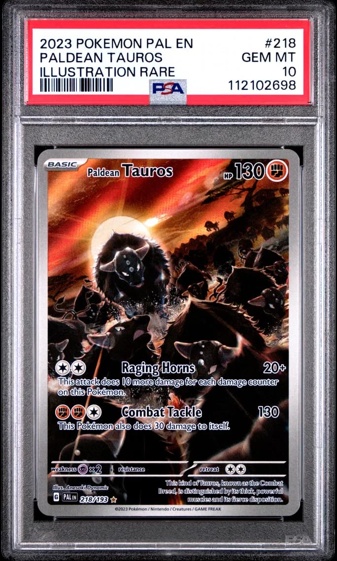 2023 #218 Paldean Tauros PSA 10 Pal EN-Paldea Evolved