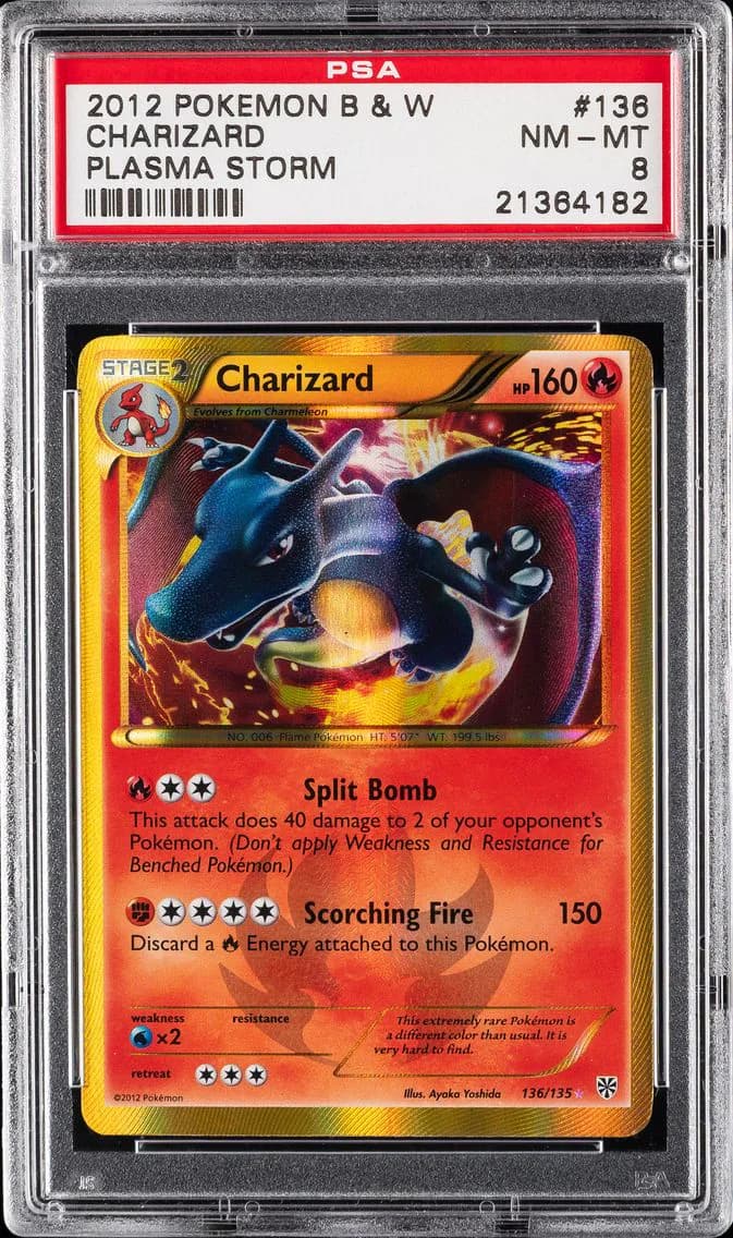 2013 #136 Charizard PSA 8 Black & White Plasma Storm Pokemon