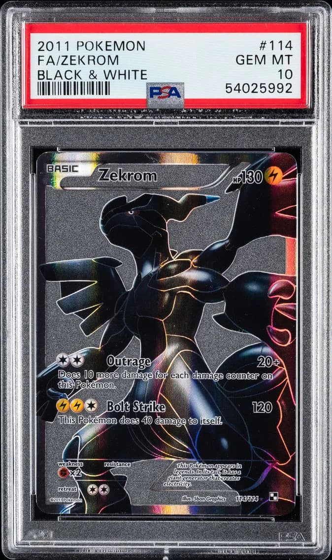 2011 #114 Full Art/Zekrom PSA 10 Black & White Pokemon