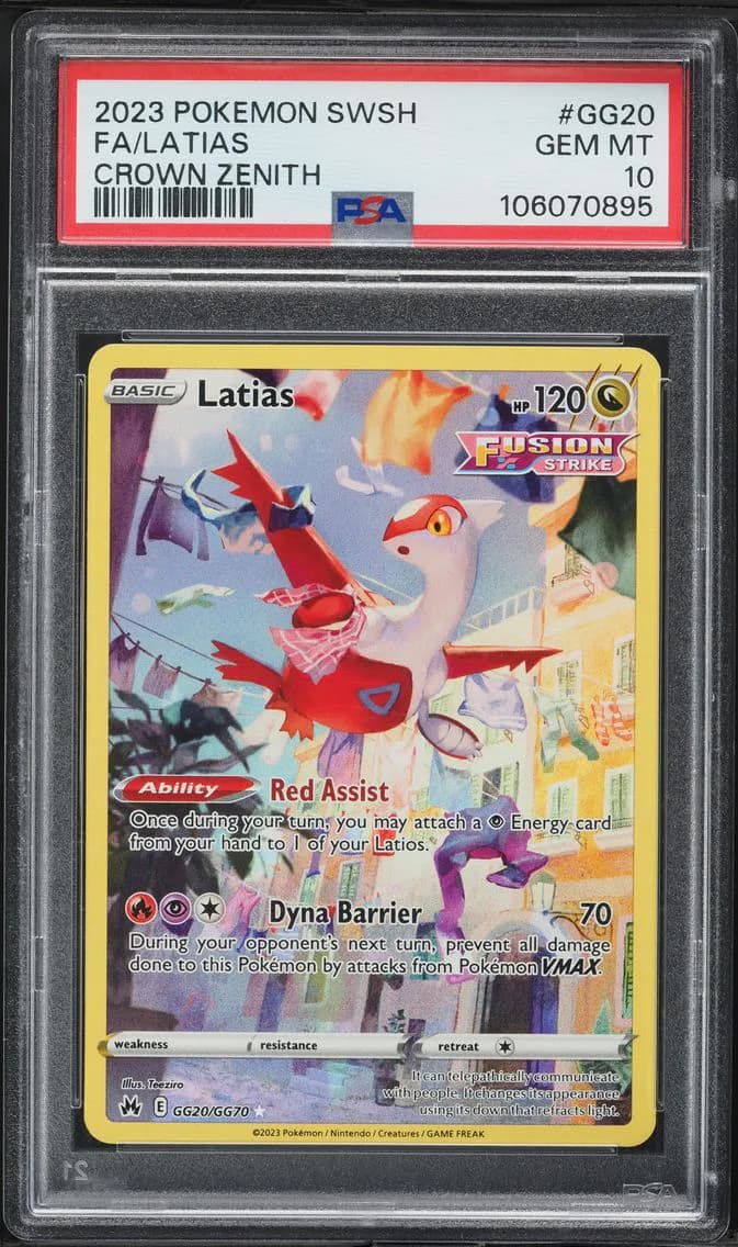 2023 #GG20 Full Art/Latias PSA 10 Sword and Shield Crown Zenith Pokemon