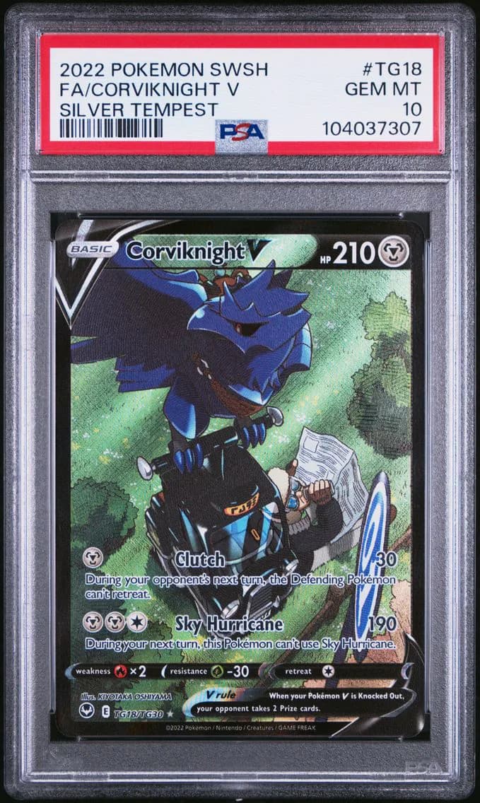 2022 #TG18 Full Art/Corviknight V PSA 10 Sword & Shield Silver Tempest