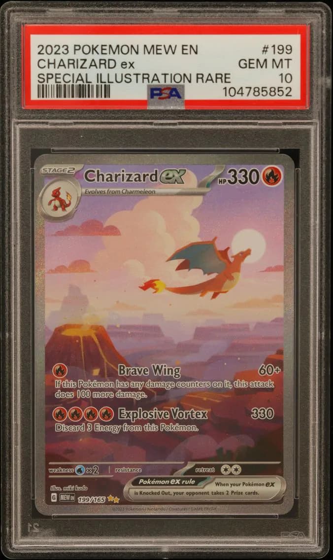 2023 #199 Charizard EX PSA 10 Mew EN-151